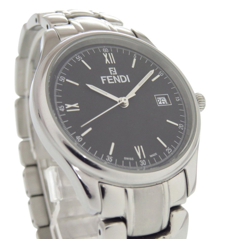 Fendi 210G Stainless Steel Black Dial Silver Quartz Watch 1818 FENDI - Picture 3 of 7